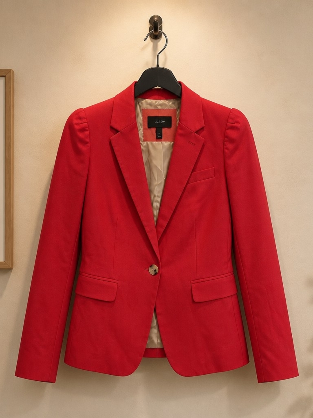 J.Crew Red One Button Blazer Women's Size 4 Career Office Jacket - Picture 1 of 4
